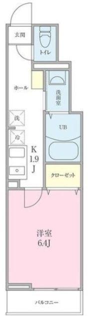 グランインフィニティ海神町(1K/2階)の間取り写真