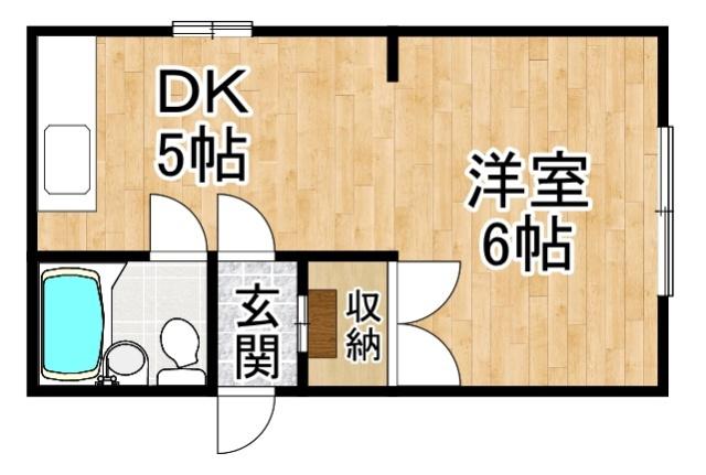 コーポM(1DK/2階)の間取り写真
