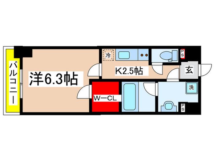 ピアース下北沢(1K/3階)の間取り写真
