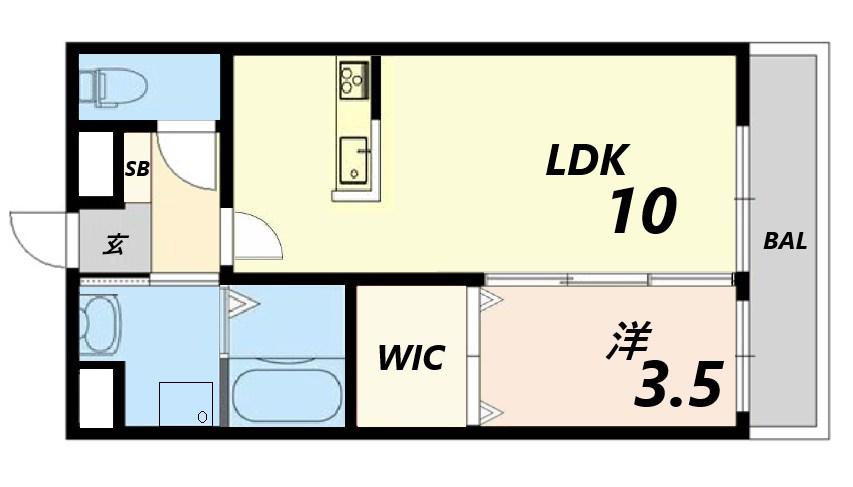 シャルマンプレイス(1LDK/3階)の間取り写真