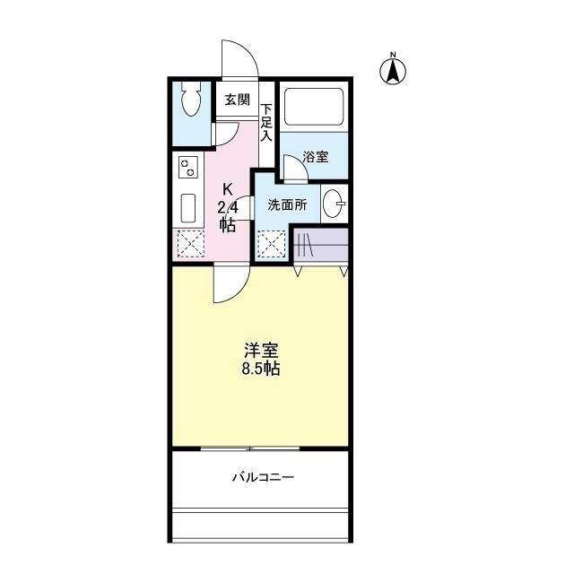 グランドール浦和岸町(1K/3階)の間取り写真