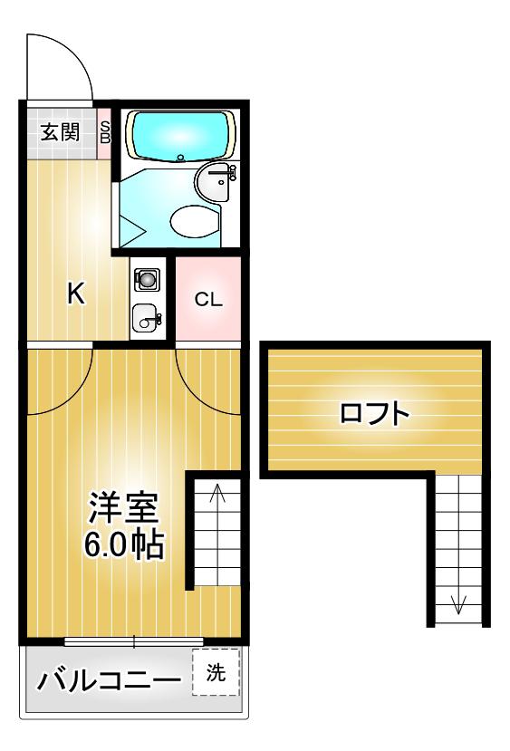 MORE GRACE(1K/2階)の間取り写真