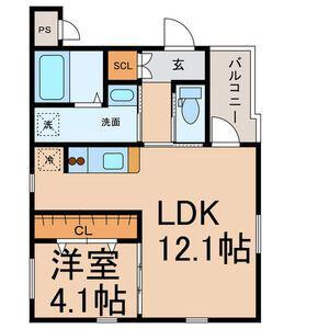 グランレーヴ吹上(1LDK/1階)の間取り写真