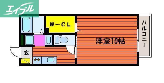 カフェテリアワケII(1K/2階)の間取り写真