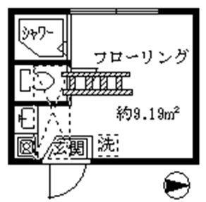 フェリスソレイユ(ワンルーム/1階)の間取り写真