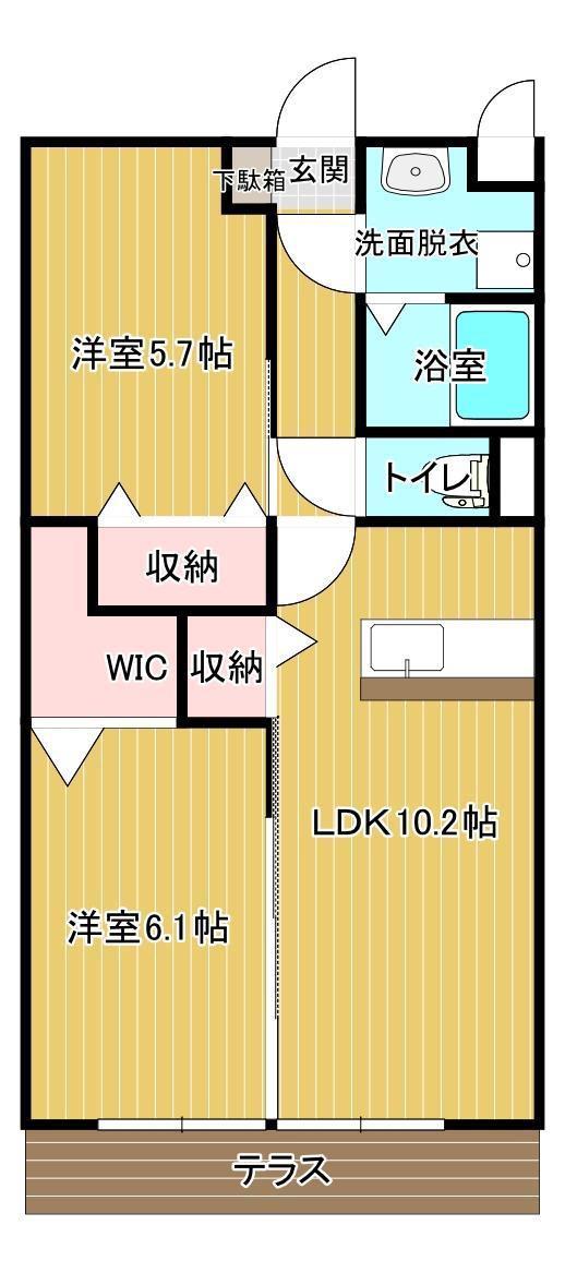 KOKINTIA(2LDK/1階)の間取り写真