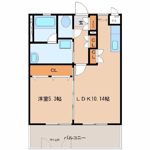 GRACERY(1LDK/2階)の間取り写真