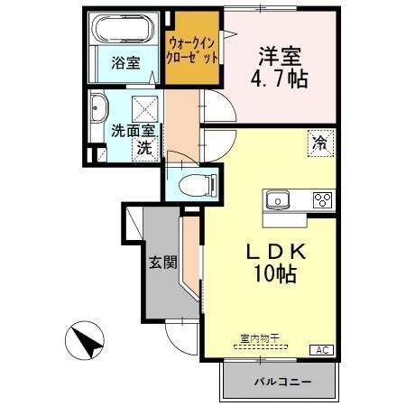 ガナール(1LDK/1階)の間取り写真