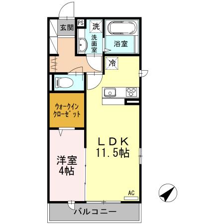 セレニティーステージ(1LDK/2階)の間取り写真