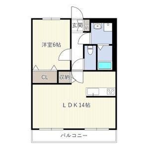 エスポワール七宝(1LDK/1階)の間取り写真