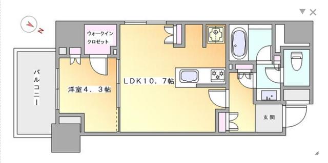 パークリュクス本駒込ステーションプレミア(1LDK/7階)の間取り写真