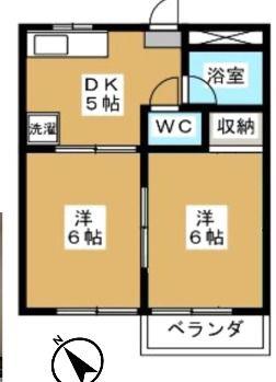 メゾン日吉(2DK/1階)の間取り写真