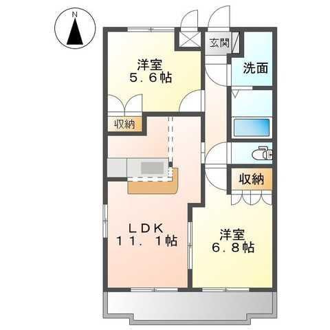 クレストール(2LDK/2階)の間取り写真
