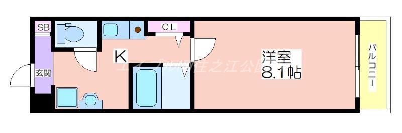 フォレストインサイドII(1K/4階)の間取り写真