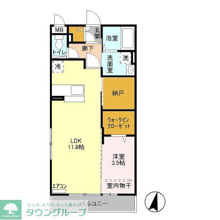 グレースコート(1LDK/3階)の間取り写真