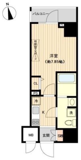オーキッドレジデンス上野(1K/6階)の間取り写真