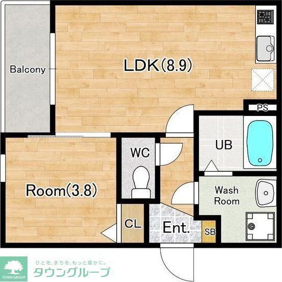 ジーメゾン名古屋豊田(1LDK/2階)の間取り写真