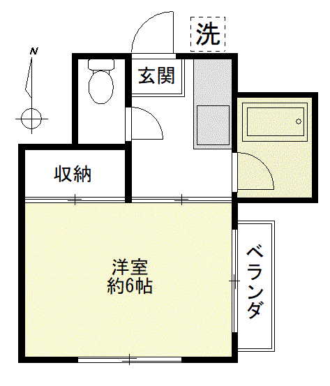 天野荘(1K/2階)の間取り写真