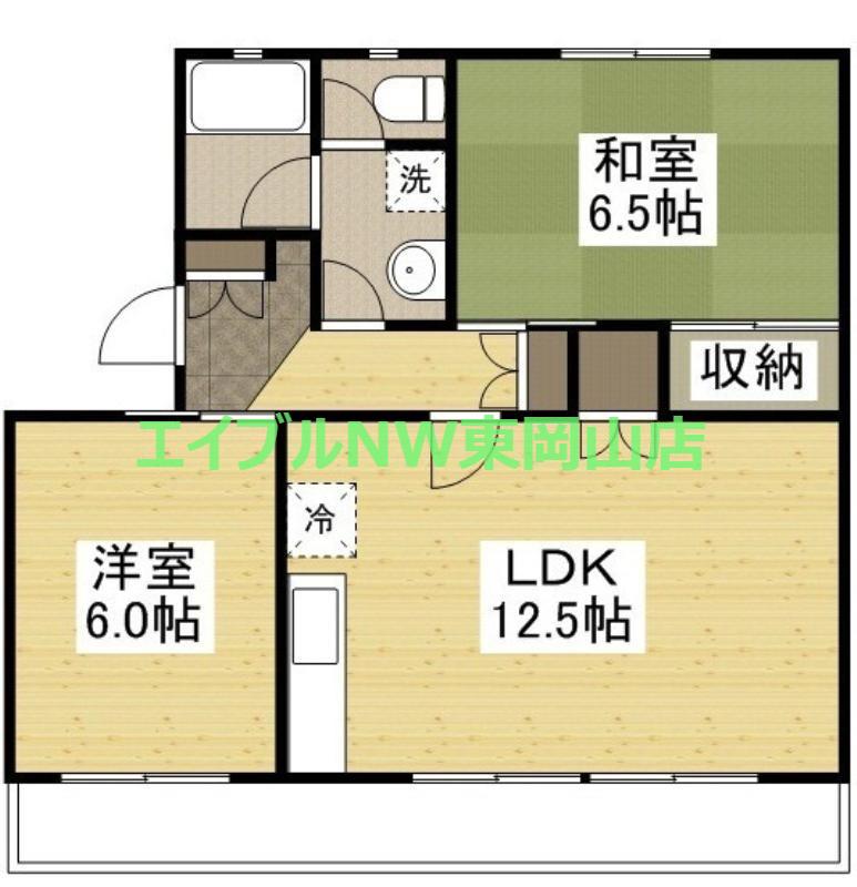 サンライズパレス(2LDK/1階)の間取り写真
