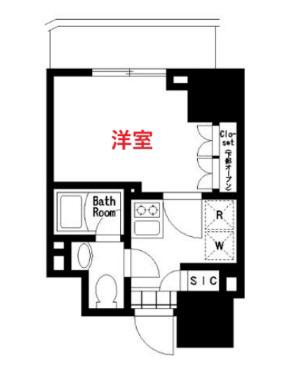 レジディア大森III(1K/14階)の間取り写真