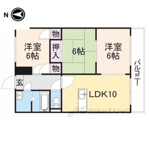 ユーミーマンションアルファ(3LDK/3階)の間取り写真