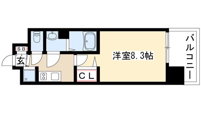 プレサンス上前津グレース(1K/11階)の間取り写真