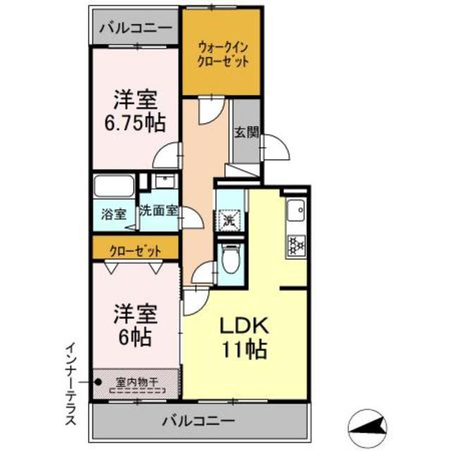 プレシール青葉台(3LDK/2階)の間取り写真