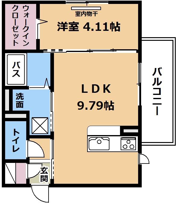 カトル・セゾン(1LDK/2階)の間取り写真