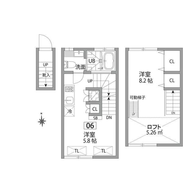 グランエッグス久我山(1DK/2階)の間取り写真
