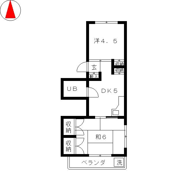 シャトーカネヨ江原(2DK/3階)の間取り写真