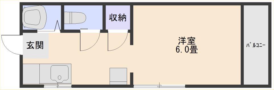グリーンハイムN(1K/1階)の間取り写真
