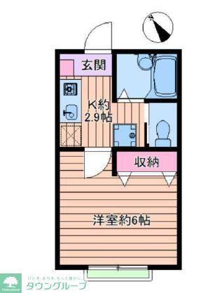 フローラネクスト(1K/1階)の間取り写真
