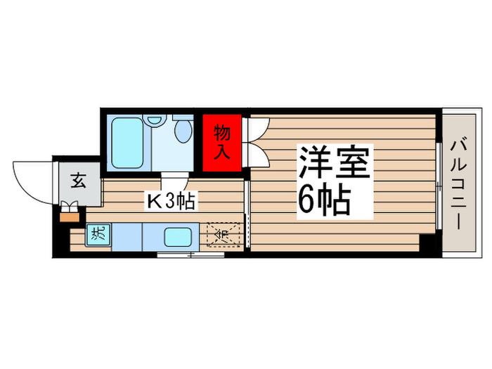 第1湯浅コーポ(1K/1階)の間取り写真