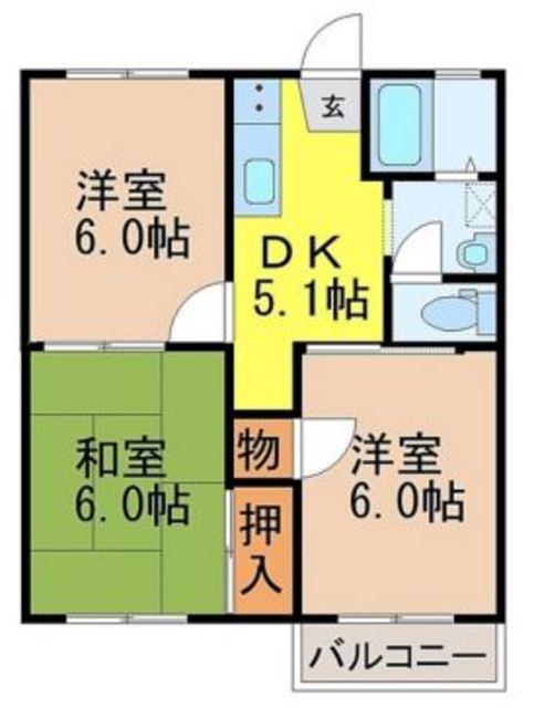 泉コーポB(3DK/1階)の間取り写真