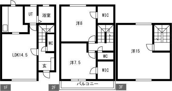 浅井ハイツ(3LDK/1階)の間取り写真