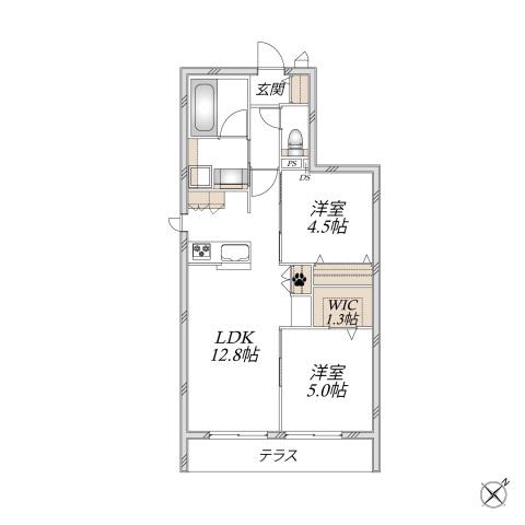 SANCTUARY GARDEN(2LDK/1階)の間取り写真