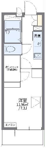 レオパレスあさがお(1K/1階)の間取り写真