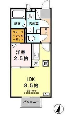 セントラルコート(1LDK/1階)の間取り写真