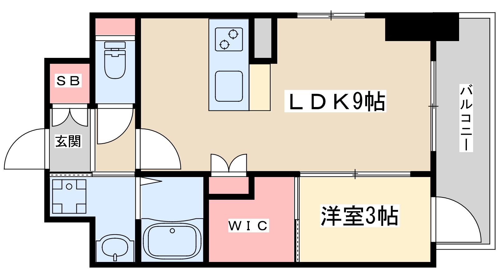 セレニテ谷町四丁目アリエ(1LDK/4階)の間取り写真
