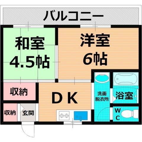 ロイヤルハイツ(2DK/4階)の間取り写真
