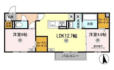 CONTENTO(2LDK/2階)の間取り写真