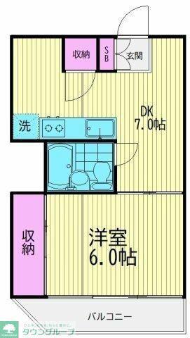 ニッポーホームズ(1DK/1階)の間取り写真