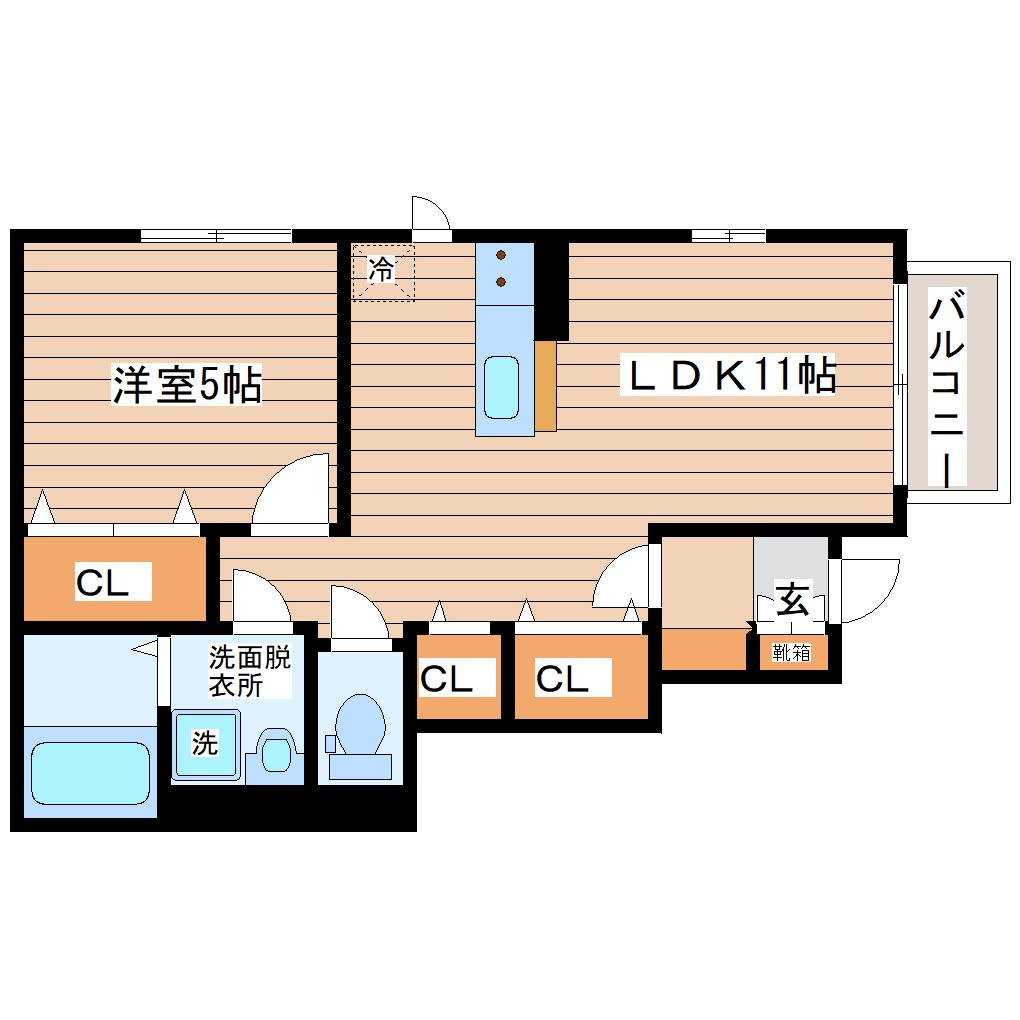 グレイス ヴィラ(1LDK/1階)の間取り写真