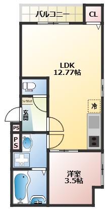 THENOBLES諏訪野町(1LDK/1階)の間取り写真
