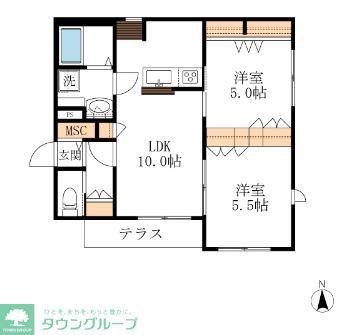 DAY LIGHT1(2LDK/1階)の間取り写真
