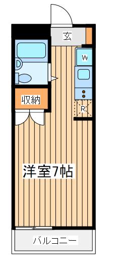 メゾンボヌール菊名B棟(1K/2階)の間取り写真