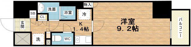 エスリードコート堺筋本町(1K/10階)の間取り写真