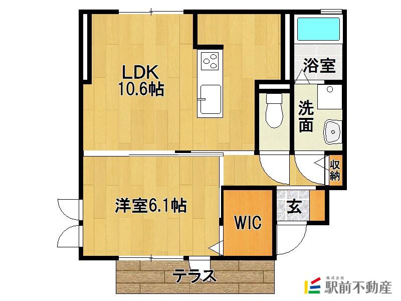 レスポワール・サラ II棟(1LDK/1階)の間取り写真