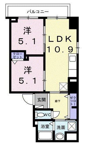 ザ・グラン キース(2LDK/2階)の間取り写真