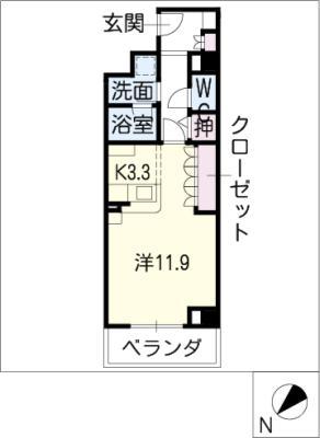 メイビル向陽町 本館(ワンルーム/1階)の間取り写真